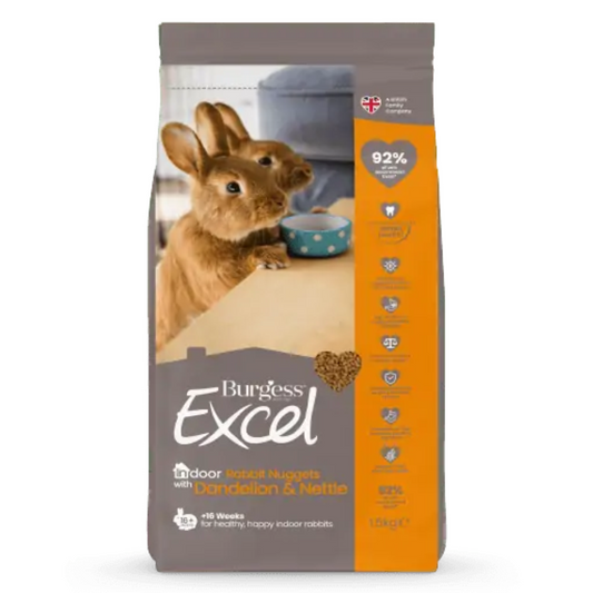 Excel Indoor Rabbit Nuggets con tarassaco e ortica da 1.5 kg